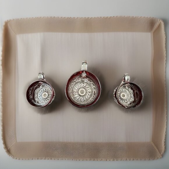 Antique 1912 Ruby Red Flash Glass Souvenir Mugs - 3 A.G. Stewart Personalized - Picture 5 of 6